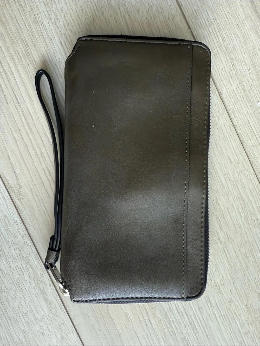 All Saints Leather Wallet in Olive Green